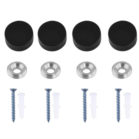 Mirror Screws, Aluminum Cap Decorative Nails for Sign Advertising Hardware, Black, F0.6, 4 Pack