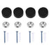 Mirror Screws, Aluminum Cap Decorative Nails for Sign Advertising Hardware, Black, F0.6, 4 Pack