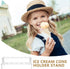 12-hole Uonlytech Acrylic Ice Cream Cone Display Stand, Acrylic Cone Holder for Dessert Serving, Popcorn and Snack Rack