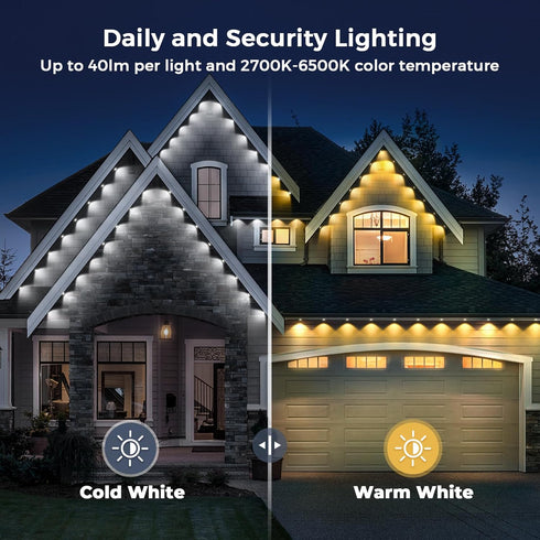 150ft IP67 50 LunaSync Permanent Outdoor Lights, RGBIC Smart LED Eaves Lights with App & Remote Control, Waterproof