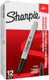 Set 12 Count, Pack 24 Sharpie Permanent Markers Quick Drying And Fade Resistant Fine Point Marker For Wood Plastic