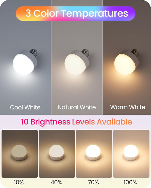 Bulbs Bulbs, 3 15 Dimmable Bulb 2 Pack, R01YBP206 Rechargeable Light with Remote Control, Battery Operated Light Timer
