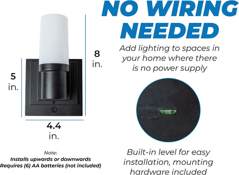 2 Pack 160 4 Westek Battery Operated Wall Sconce with Remote, Plastic Wireless Battery Wall Light, Easy No Wire Install