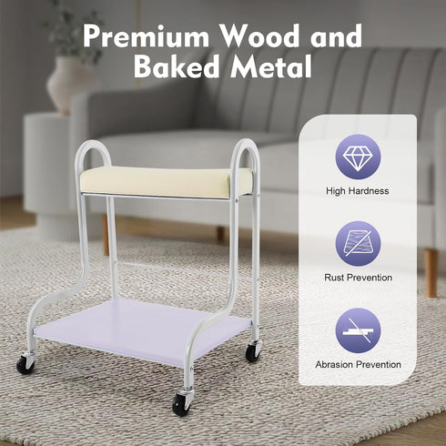 BGSHKAL 220.46 Lbs 4 2 Pedicure Cart Portable Trolley, Portable Esthetician Trolley Cart Pedicure Foot Rest Weight