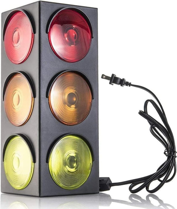 Kicko Traffic Light Prop, 12.25 Inch - Novelty Traffic Light Lamp for Kids, Plug-in Blinking Bedside Lamp