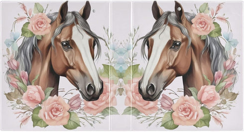 SPRIPORT Horse Florals 1.5 Inch 3 Ring Binder Holds 200 Sheets, Durable PVC Round Ring Binder with Interior Clear