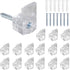 24 Sets of Clear Plastic Mirror Holder Clips Kit with Screws for Fixing Mirror Cabinet Door (9mm)