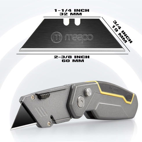 50-Pack Blackened SK-2 Utility Knife Blades, Extra Durable Razor Blades for Box Cutter, Never Rust Design