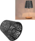 Wrought Iron Lamp Shade - Carved Forest Tree Shaped E27 Mini Lampshade for Bedroom Decor (Black)
