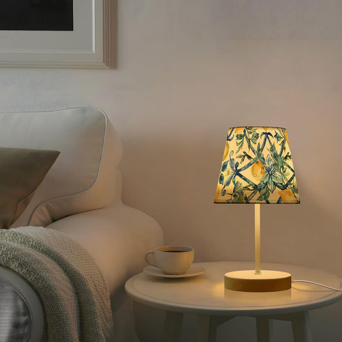 3 ALAZA Bedside Lamp Lemon Boho Peris Flower Table Lamp for Bedroom Desk Lamp with USB Port LED Nightstand Color