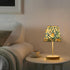 3 ALAZA Bedside Lamp Lemon Boho Peris Flower Table Lamp for Bedroom Desk Lamp with USB Port LED Nightstand Color