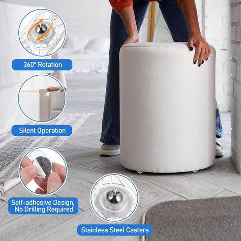 SynHHergyx 8 360 Pcs Small Self Adhesive Caster Wheels Mini Caster Wheels Small Appliance Rollers Degree Rotation