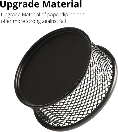 Mesh Paper Clip Holder, 4 Pack Paperclip Holders for Desk, Wire Mesh Bowls, Organizer for Small Office Accessories