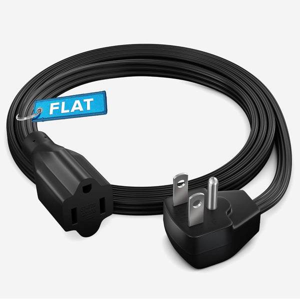 Maximm Extension Cord Heavy Duty (4 Feet), Flat Wire 3-Prong Plug, 14 AWG Power Cord for Home and Office Use