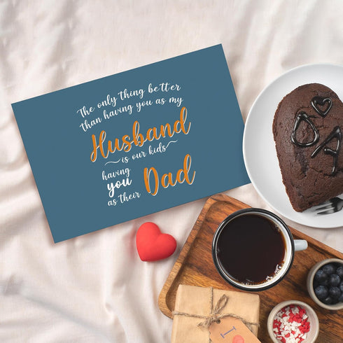 Chenive Father's Day Card from Wife, Fathers Day Card for Husband, Pregnancy Announcement Card, Husband Birthday Card