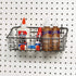 Spectrum Pegboard & Wall Mount Wire Basket Small, Industrial Gray Storage Organizer for Garage and Crafts
