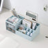 Vanity Makeup Organizer, Cosmetic Storage Box for Office Supplies, Mini Desk Storage for Bathroom or Dresser (Blue)