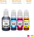 E-Z Ink Compatible Ink Bottle Replacement for Epson 774 664 T774 T664 High Yield 4 Pack (Black, Cyan, Magenta, Yellow)