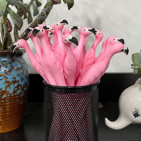 MIAO YUAN 40 PCS Cute Pink Flamingo Gel Pens, Black Ink (0.5mm) Gifts for Child Women Coworkers and School Supplies