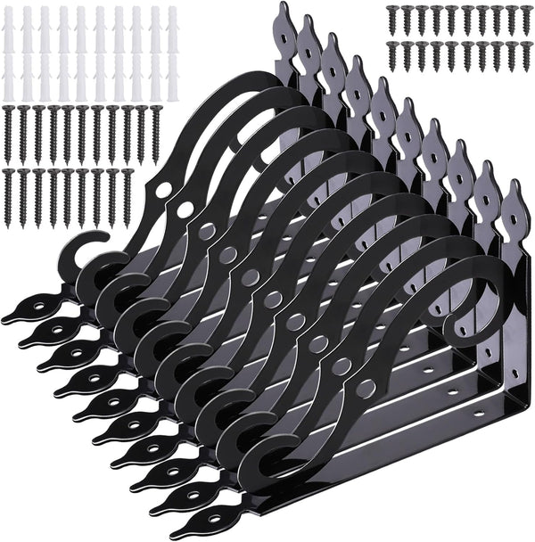 Jeffbaubl 10 Pack Decorative Shelf Brackets, 7.4 Inch L Shape Wall Mounted Shelf