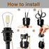 Switch,3 Pack E26 E27 Phenolic Medium Base Light Socket with Pull Chain TWDRTDD Black Period Style Edison Retro Pendant
