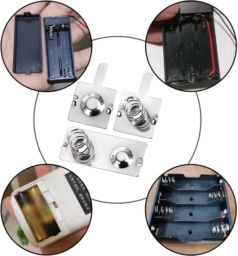 Psyqtsuary 12 Pairs Battery Contacts AA Battery Springs Battery Negative to Positive Conversion Spring Contact Plated