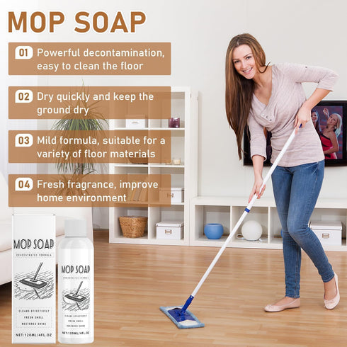 Gaukomzs (1, 120ML) Mop Soap Brazilian Waves, Highly Scented Mop Soap, Floor Cleaner For Mopping, Multi-purpose Cleaner