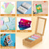 DLUGOPIS 3x5 4 1200 5.9"W 10"D 4"H Bamboo Index Card Organizer - Index Card Holder Box With Dividers - Wood Recipe Box