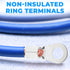 High-Temperature Ring Terminals, 16-14 AWG Wire Size, 1/4" Stud Size, Nickel Plated Steel, Pack of 100 Pcs, OL-05384