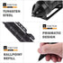 Tungsten Steel Military Tactical Pen, 3 Pack with 12 Black Ballpoint Refills, Emergency Self Defense, Professional