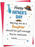 Funny Fathers Day Card for Dad from Daughter Personalized Fathers Day Card