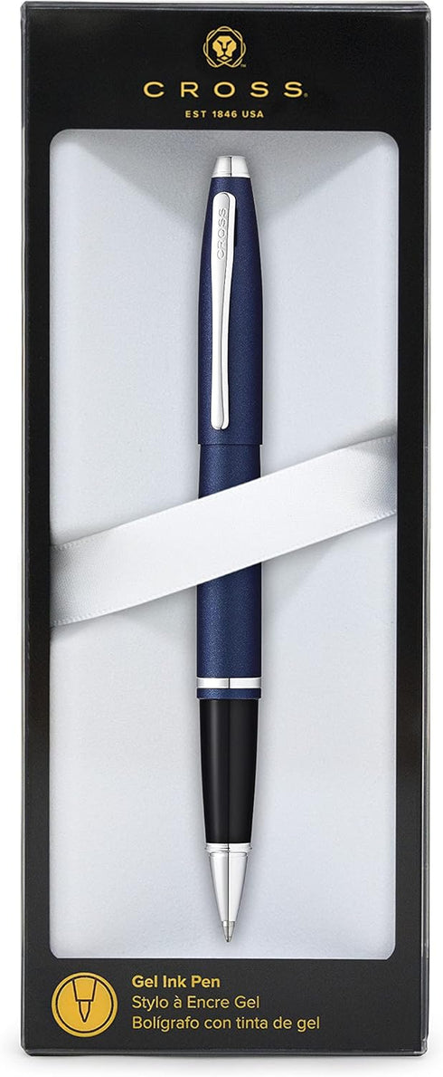 Cross Calais Medium Rollerball Gel Ink Pen, Matte Metallic Blue, Includes Premium Gift Box