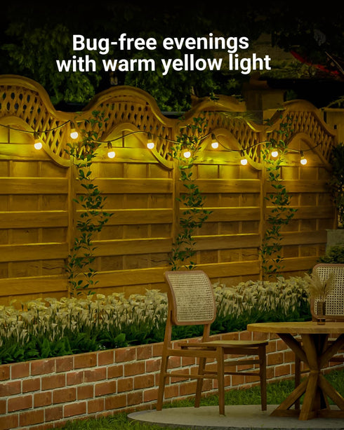 Sunco Lighting 2 Pack A19 LED Bug Light Bulbs, Outdoor Yellow Dusk to Dawn, 9W Auto On/Off, Photocell Sensor