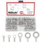 Hilitchi 240Pcs Tin-Plated Copper Non-Insulated Ring Crimp Terminals Assortment Kit for Crimp Electric Wire