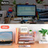 Desk Organizers and Accessories, 4-Tier Paper Tray Organizer with Drawer and 2 Pen Holders for Office Supplies