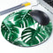 Tropical Leaf Mousepad - Round Mat - Beautiful Green Leaves with White Background - Round Mouse Pad