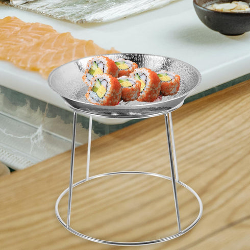 9.05X9.05X7.08 Inch Hemoton Seafood Display Rack Double Tier Stainless Steel Buffet Tower Stand for Oysters Shrimp Crab