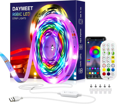 Daymeet Led Lights for Bedroom, 33ft Led Chasing Effect Dream ICRGB Light