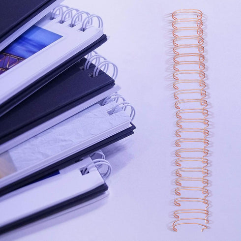 Zonon 6 Pieces Binding Wire, Twin Loop Spines, 1 Inch Cinch Diameter, 23 Holes for Document Notebook Making (Rose Gold)
