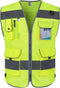 TCCFCCT High Visibility Reflective Safety Vest for Men Women, 9 Pockets, ANSI/ISEA Standards, Yellow, Medium