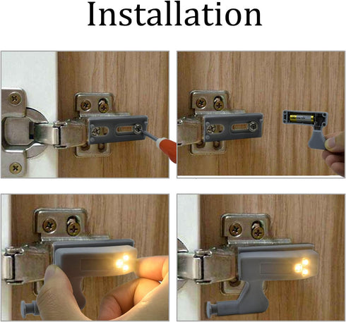 12 Packs -1.890.550. 55 Closet Hinge LED Sensor Light in Smart Touch Induction Cabinet Light for Kitchen Cabinet