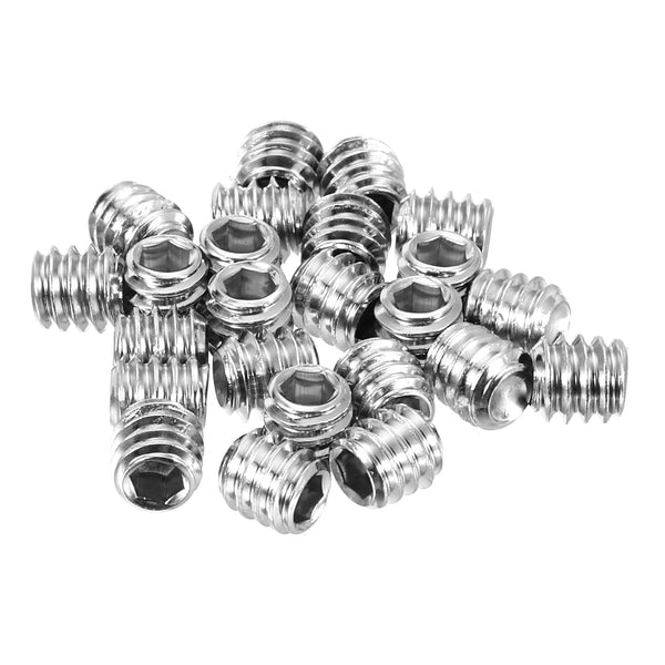uxcell 25Pcs Hex Socket Grub Screw, 1/4-20x1/4" 304 Stainless Steel Set Screws for Light Fixture Repair, Door Handles
