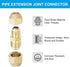 PATIKIL 3/8" to 1/2" Pipe Extension Joint Connector, 2pcs Free Welding Brass Coupler Adapters with 4pcs Flare Nuts