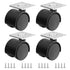 1.5 Inch Furniture Caster Wheels Set of 4, Plastic Casters for Carts, Baby Bed, Kitchen, Cabinet, Table