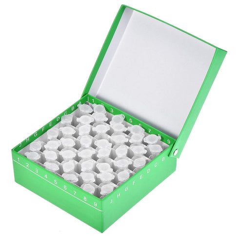 uxcell Centrifuge Tube Freezer Storage Box, 81-Well Waterproof Cardboard Holder for 1.8ml/2ml Tubes
