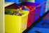 Storex Extra-Large Book Bin, Interlocking Plastic Organizer for Home, Office, Classroom, Blue, Pack of 6