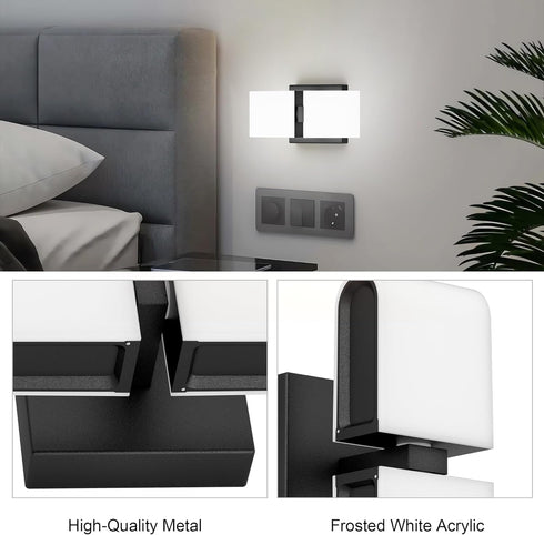 6000K Aipsun Black Wall Sconces Hardwired Modern LED Sconces Wall Lighting Indoor Wall Sconce for Living Room Hallway