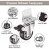 Nefish Side Mount Casters, 2 Inch L-Shaped Small Rubber Caster Set of 4, 360 Degree Plate Swivel, 600 LBS Capacity