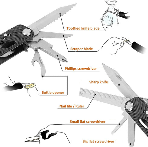 Poeland Multitool Pliers Set Stainless Steel Screwdriver Tool with 11 Screwdriver Bits Black by Poeland