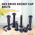 Swpeet 25Pcs M6x35mm Carbon Steel Black Hex Drive Socket Cap Bolts with 1Pcs Allen Wrench for Furniture